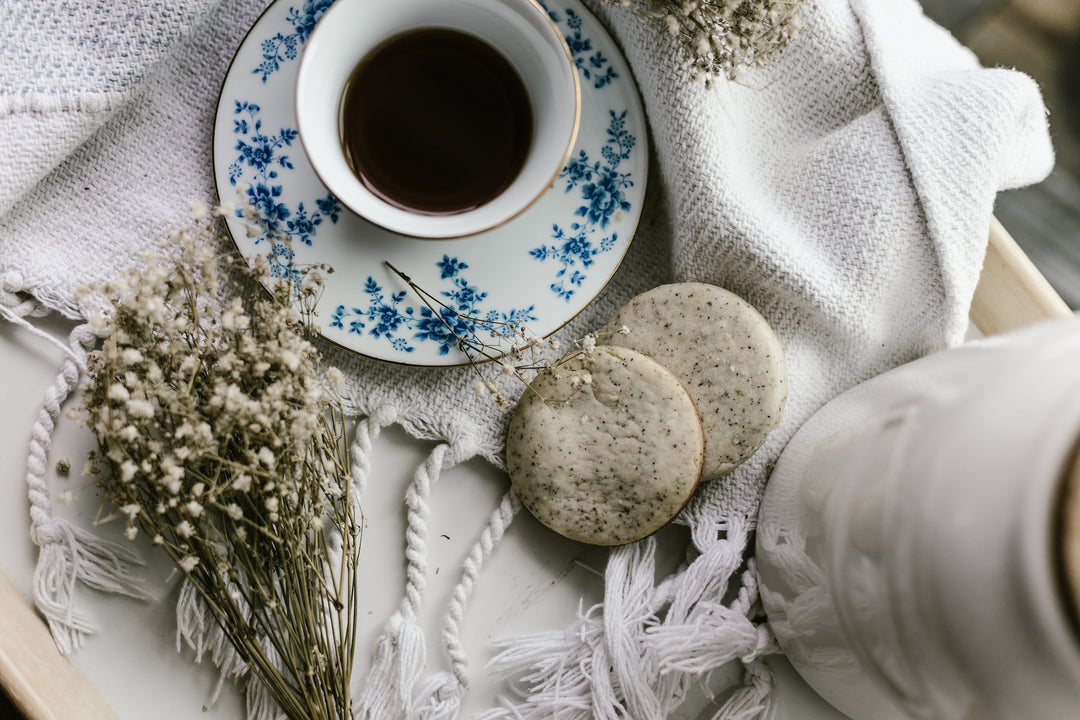 A cup of Earl Grey tea in a table set-up