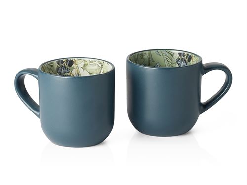 The Azure Meadow Mega Mug – New Bone China Floral Cup with Inside-Out Botanical Print (400ml)