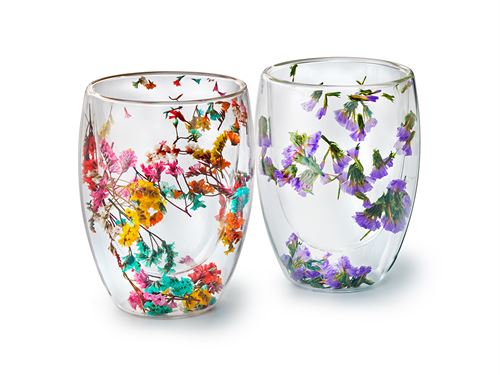 Floral Infusion Double-Walled Glass